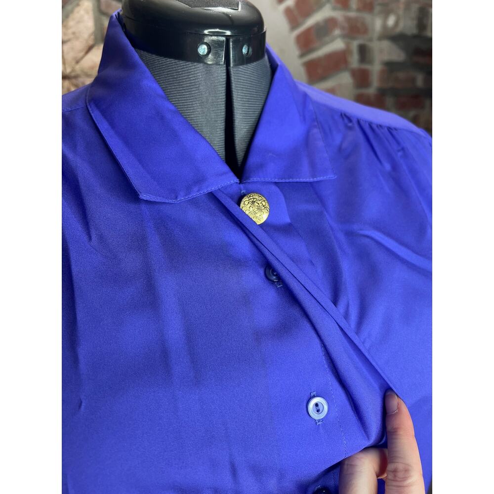 blouse button down purple hidden button - image 5